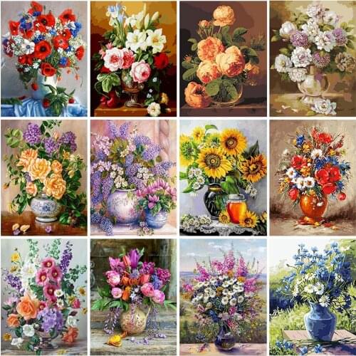 5D DIY Diamond Painting Kits Frame Flowers Full Round With AB Drill Adult Child Handcraft Gift Home Decor Wall Art Unique Gift