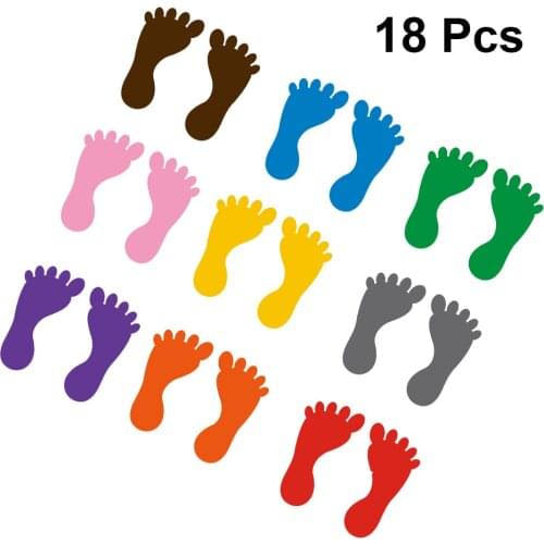 9 Pairs Anti-Slip Self-adhesive Durable Bathtub Sticker Footprints Stickers Floor Stickers for Bathroom Kindergarten Bath Tub