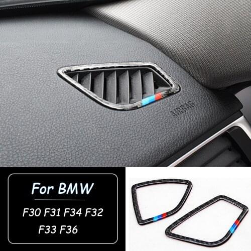 For BMW 3 4 Series F30 F31 F34 F32 F33 F36 Interior Dashboard Air Vent Cover Surrounds Carbon Fiber