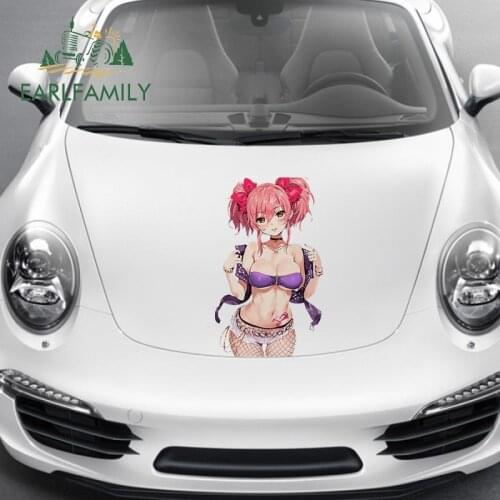 EARLFAMILY 43cm x 26.7cm for Sexy Anime Girl Car Stickers Car Assessoires Decal Waterproof Sunscreen Occlusion Scratch Decor