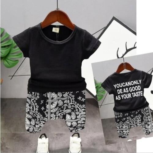 Children handsome clothing kids casual T-shirt with pant 2Pcs/set 2-6years boys fashion summer sets