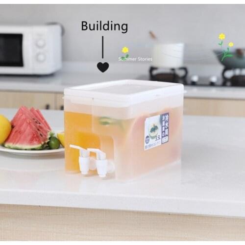 Cold Kettle with Faucet in Refrigerator Drink Dispenser for fridge with 2 Kettles 2 Spigots Fruit Teapot Drink Container