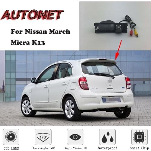 AUTONET HD Night Vision Backup Rear View camera For Nissan March/Micra K13 2010 2011 2012 2013 2014 2015/license plate camera