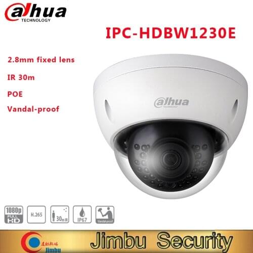 Dahua IPC-HDBW1230E 2MP Mini-Dome Network Camera for home Outdoor ip camera Security video surveillance system infrared camera