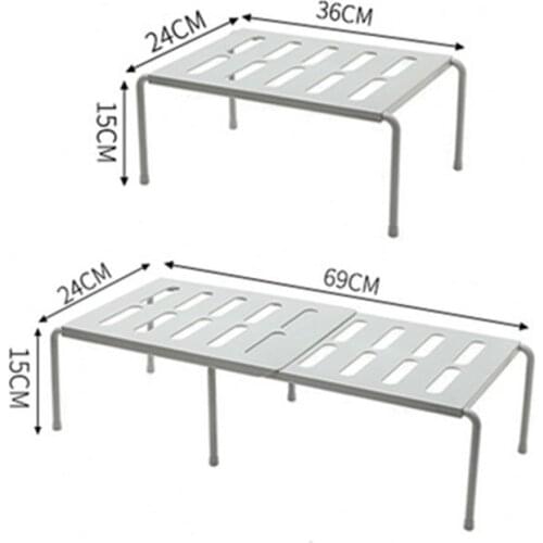 Kitchen Expandable Stackable Cabinet Counter Shelf Organizer Racks Bathroom Under Sink Pantry Desktop Storage Organizer Holders