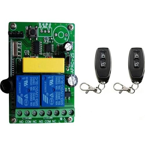 Hot AC 220V 2CH 10A Relay 1 CH Wireless RF Remote Control Switch Transmitter with Receiver Module 433mhz LED Remote Control
