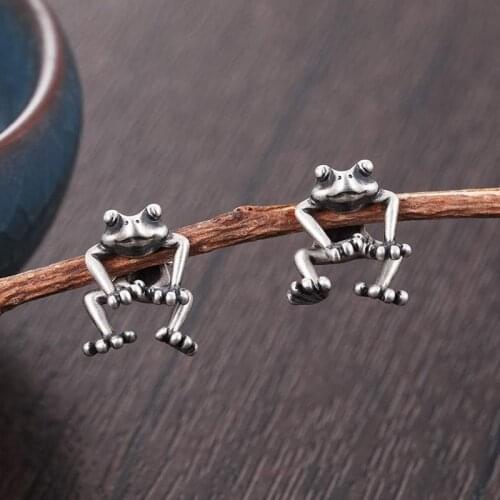 Cute Frog Earrings for Women Girls Vintage Animal Gothic Punk Stud Earrings Piercing Female Korean Jewelry Brincos