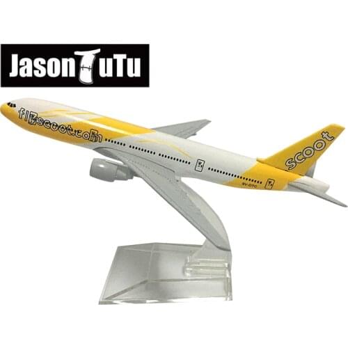 JASON TUTU 16cm Fly Scoot Boeing 777 Airplane Model Plane Model Aircraft Diecast Metal 1/400 Scale Planes Factory wholesale Drop