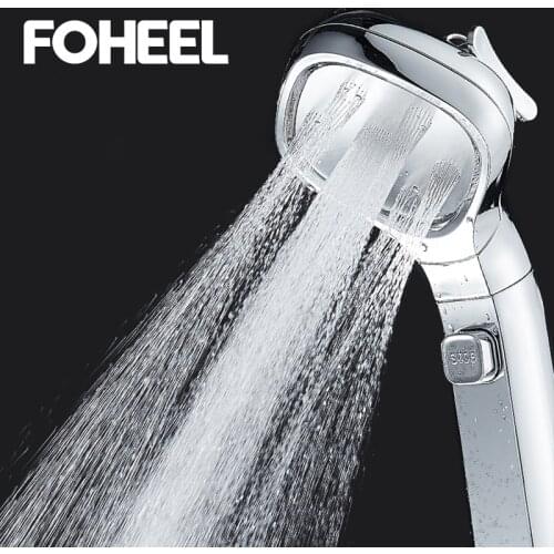 FOHEEL High Pressure Shower Head Hand Shower Adjustable 3 Mode Shower Head Pause Button Square Style Shower Head