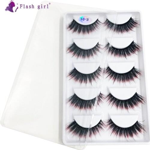 New 5 Pairs Mink Eyelashes Natural Thick Makeup Eyelash Extension Fluffy High Volume Full Strip Lashes For Eye Beauty E04