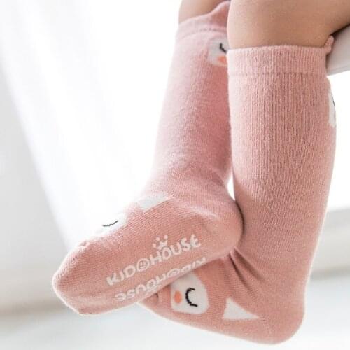 New arrive Baby Socks with anti slip Knee Girl Boy Toddler Socks animal infant Soft Cotton sock Cartoon Bear Kids 0to4year