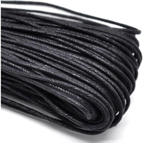 DoreenBeads Wholesale Black Waxed Cotton Necklace Cord 2mm Fashion Creative Necklace Woven Handmade Material,per pack of 80M