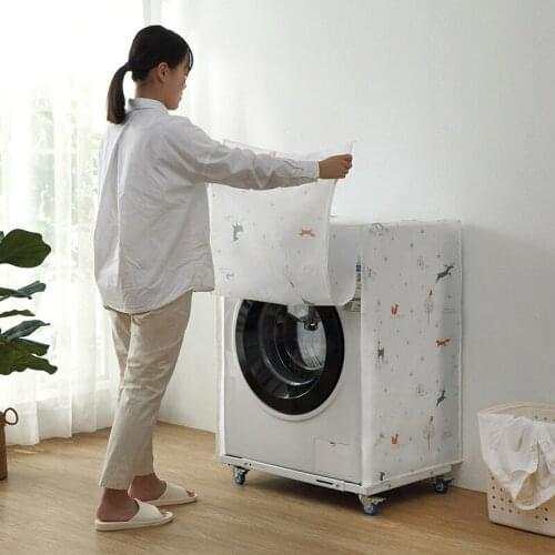 Translucent Christmas Snowflake washing machine cover Roller Dust cover home organization Flip cover Washing Machine cover