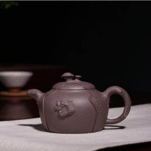 Manual recommended wholesale undressed ore quality its period of mud ganoderma lucidum flying teapot for spring tea set