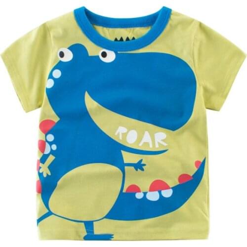 2-8Years Cartoon Print Baby Boys Shorts T Shirt For Summer New Infant Kids Children Boys Girls Top wear Clothes Cotton toddler