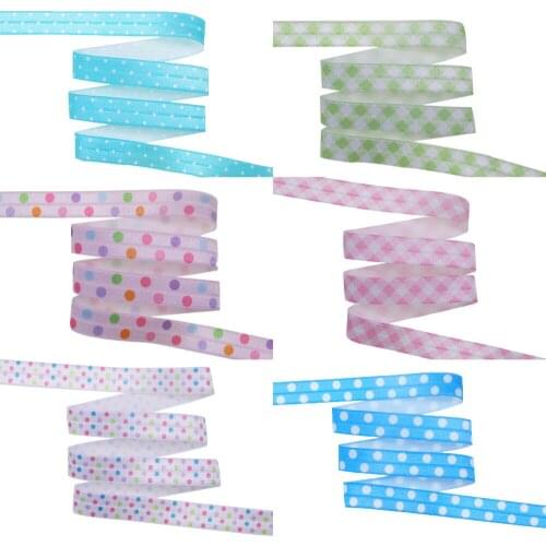 High quality colorful heat transfer polka dots fold over elastic ribbon 100yards per lot for webbing