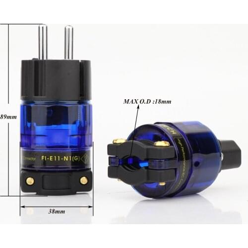 Hi-end Rhodium Plated Brass EU version Power Plug Hifi Schuko AC Power Plug Connector 15A/125V 16A/ 250V AC Power Plug