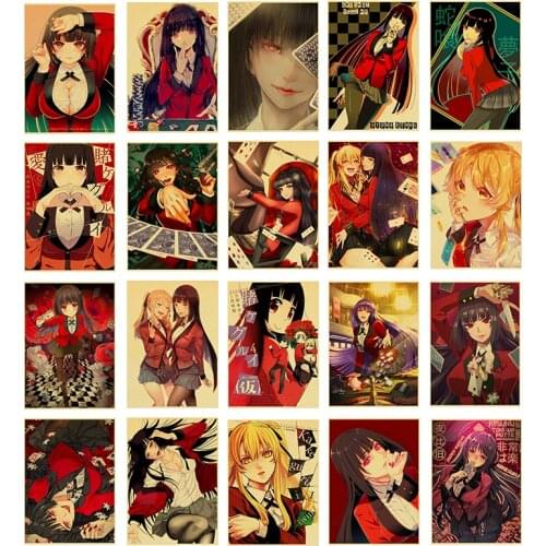 Japanese anime canvas painting Kakegurui retro posters and prints printing mural picture for bar childrens room home wall decor