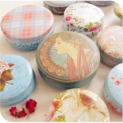 Handmade Cookies Tin Boxes Frosted Round Cans Storage Tank Sugar Sundries Box Tea Save Canister