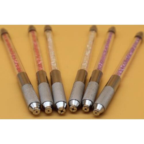 2 Pcs Two USES Microblading Pen Crystal Eyebrow Manual Tattoo Pen For Permanent Makeup 3D Embroidery