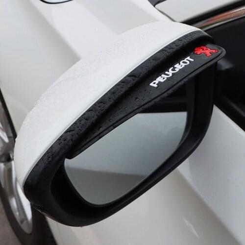 2pcs Silicone Gel Car Rearview Mirror Rain Blades Anti Rain Visor For Peugeot 206 207 208 307 308 407 508 607 2008 3008 4008
