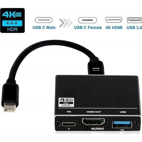 2020 100 W PD USB 3.1 Type C USB C to HDMI Adapter 4K 60Hz HDMI 2.0 USB C to HDMI Type C USB 3.1 HUB Converter for MacBook Pro
