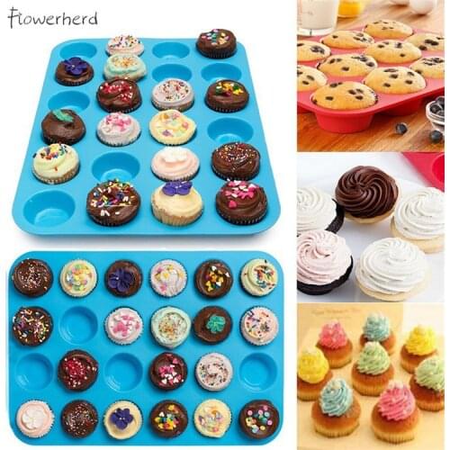 24-hole Round Silicone Cake Mold Bakeware Muffin Cake Mold Baking Accessories Fondant Molds Chocolate Mold Pastry Tools