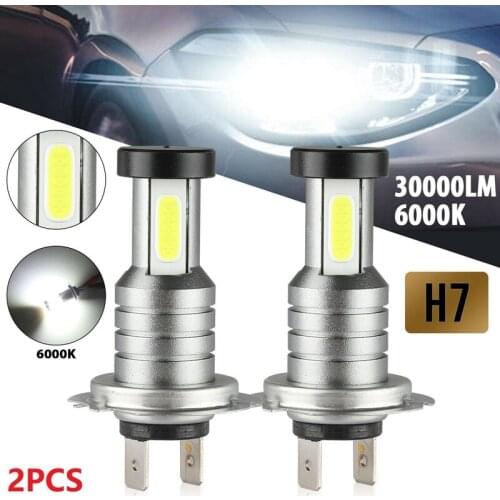 2X H7 LED Headlight Bulb Kit High Low Beam 100W 30000LM Super Bright 6000K White