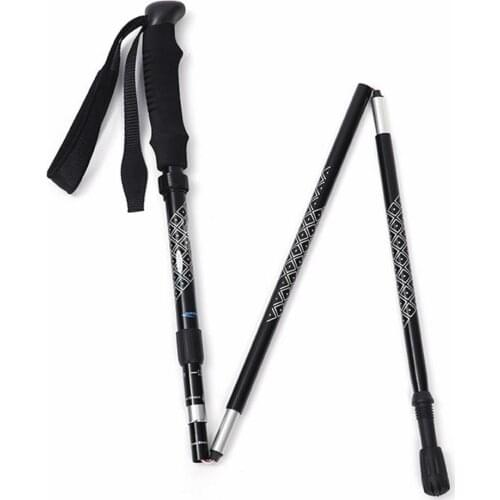 40%HOT 2Pcs Outdoor Foldable Trekking Poles Anti-shock Walking Stick for Hiking Elderly