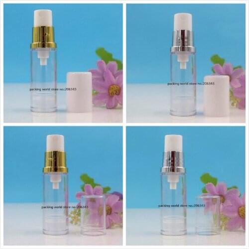 5ML clear plastic airless bottle with gold/silver sprayer pump white /clear lid for toner/toilet/water/sprayer skin care packing