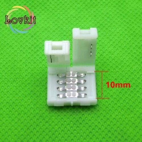 5pcs/lot, 4pin LED Strip connectors 10mm PCB board wire connection No Soldering for 5050 RGB color strip