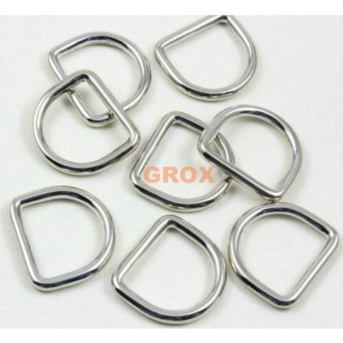 50 Pieces 20mm Nickel Color Welded Metal D Ring Purse Bag Dee Ring