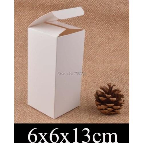 6*6*13cm Cosmetic/Jewerly white paper box 2.4''*2.4'*5.1'' handmade gift boxes,Essential oil box,custom box logo 100pcs/lot