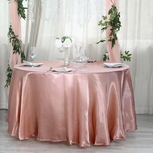 Satin Tablecloth Round Dining Table Cover For Wedding Decoration Banquet Birthday New Year Christmas Decor Colorful Table Cover