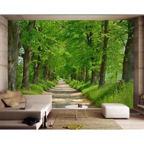 Beibehang Custom wallpaper mural nature forest avenue landscape 3d TV background wall painting carta da parati 3d wallpaper