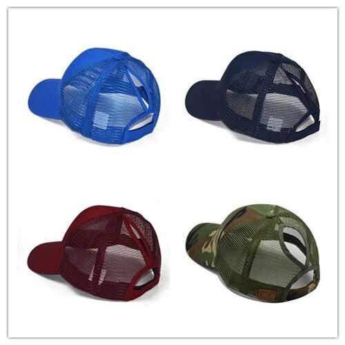 Top Selling Back opening ponytail cap Simple cotton baseball cap Ponytail peaked cap Mesh cap