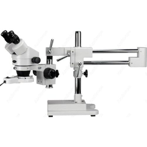 Binocular Stereo Boom Microscope--AmScope Supplies 3.5X-45X Binocular Stereo Boom Microscope + Ring Light