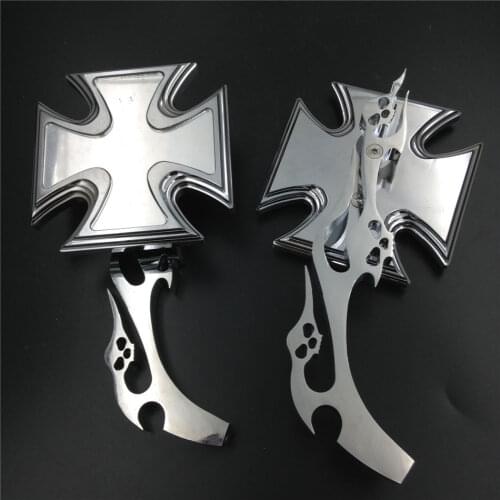 Motorcycle Side Rearview Mirrors Custom Chrome Maltese Cross Style For Kawasaki Ninja (All Years & Models)