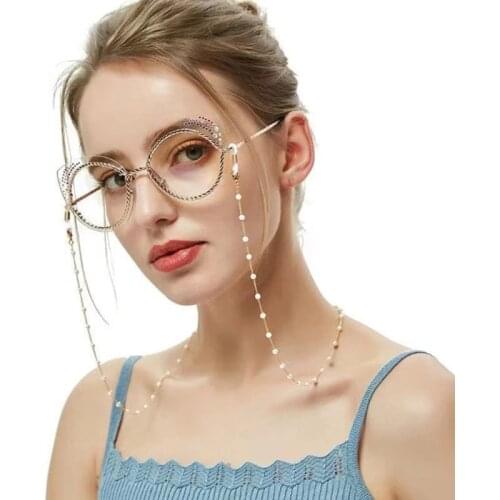 Fashion Glasses Chains Women Eyeglasses Sunglasses Eyewears Cord Holder Neck Strap Rope Chain Lady Pearl Mask Hanging Rope