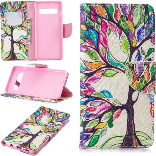 Flip Wallet Case for Samsung Galaxy S10 S10 Plus Lite Love Tree Flower Butterfly Leather Cover for Samsung S10 S10 Plus Lite