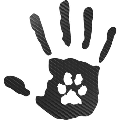 HungMieh15*14cm Sticker on Car Hand Claw Print Car Stickers for Auto Dog Cat Pet 3D Carbon Fiber Vinyl Stickers and Decals JDM