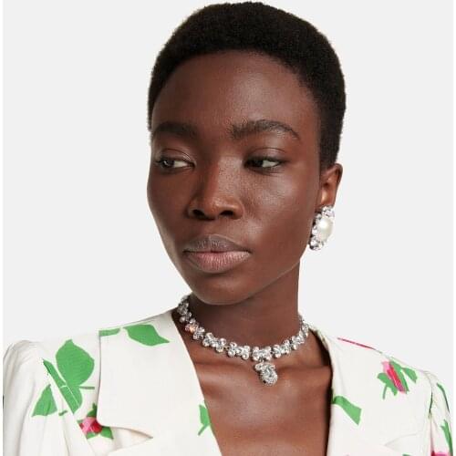 JIJIAWENHUA Summer New Trend Rhinestone Pendant Necklace Dinner Party Wedding Fashion Statement Jewelry Accessories