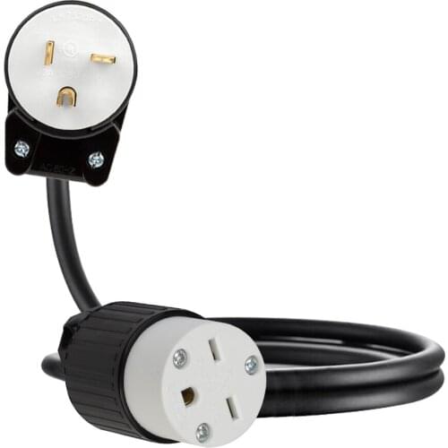 JORINDO NEMA 5-20P 90° elbow design plug to 6-15R socket American standard connection conversion wire,15A/20A