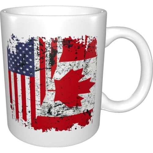 Canadian Roots Half American Flag Canada Mug Coffee Cup Coffee Mug Hunting Great Stray Dogs