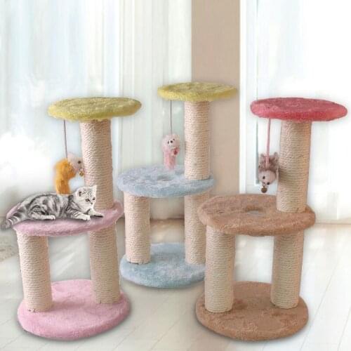 Cat scratching post toy sisal plush cat climbing frame three-layer funny cat toy cat scratching board grinding claw supplies