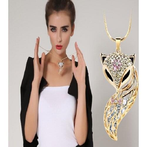 Korean Fashion Shiny Zircon Necklace Women Tassel Long Chain Crystal Vintage Clothes Accessories Jewelry Gift Bohemian Pendant