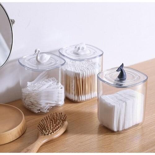 Creative Clear Cotton Swab Storage Box Cosmetic Makeup Dispenser Toothpick Container Case Holder Organizer P31E