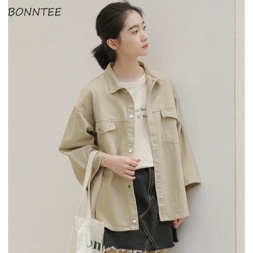 Jackets Women Fashion Korean Style Students Harajuku Bf All-match Basic Popular Classic Minimalist Casual Streetwear Newest Chic