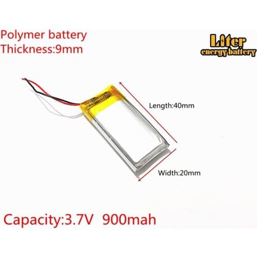 Best battery brand 3.7 V polymer lithium battery 902040 MP3 MP4 MP5 GPS 900MAH wireless earphone