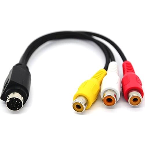 MMI AV Cable 9 PIN S-VIDEO to 3 RCA COMPONENT FOR TV ADAPTER 0.88feet c08